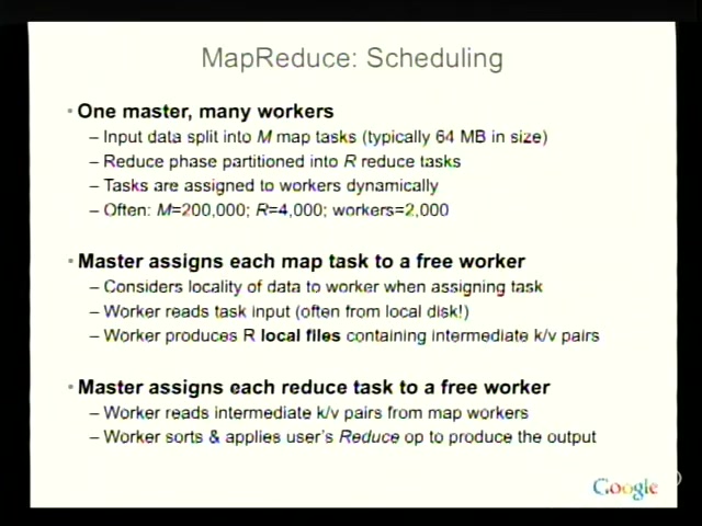 MapReduce — map and reduce phases across worker pools
