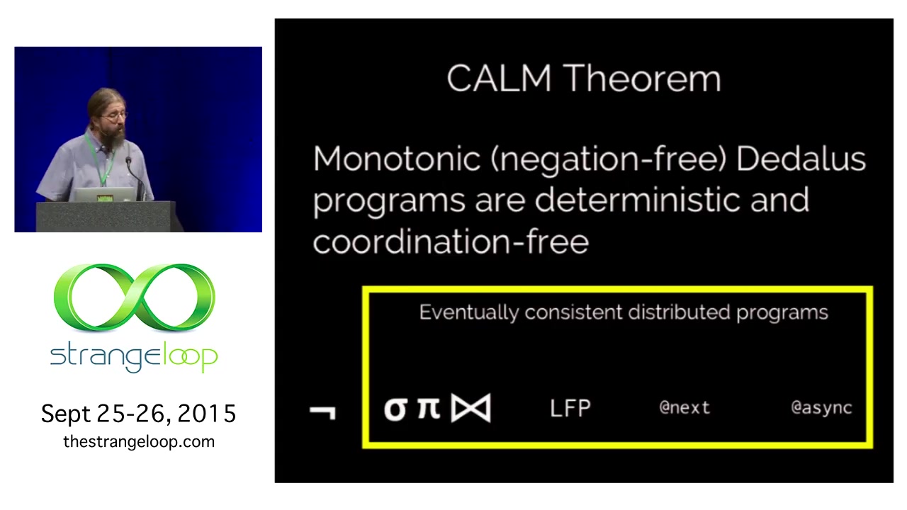 CALM theorem — monotonic programs are coordination-free