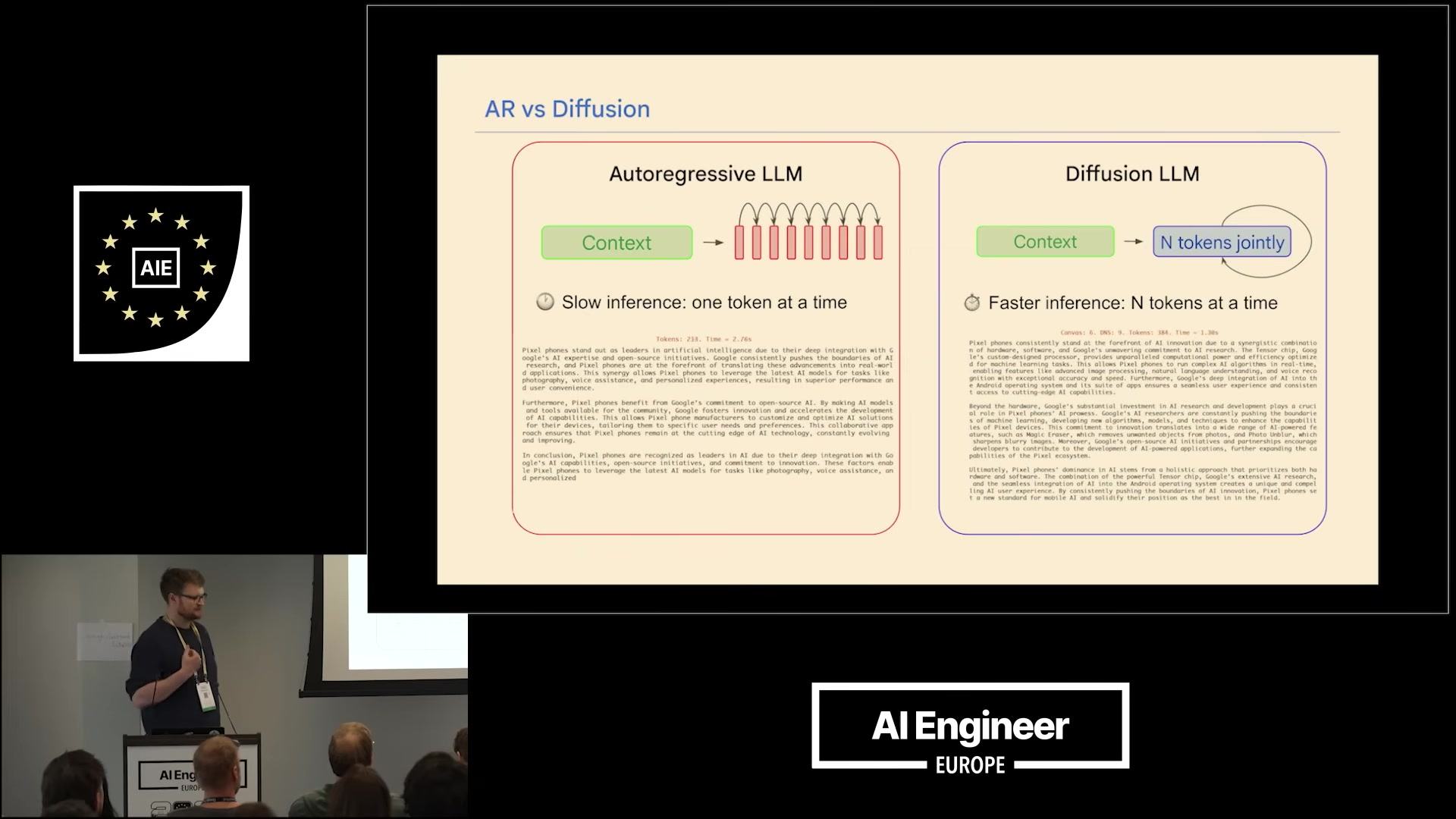 Autoregressive vs diffusion generation