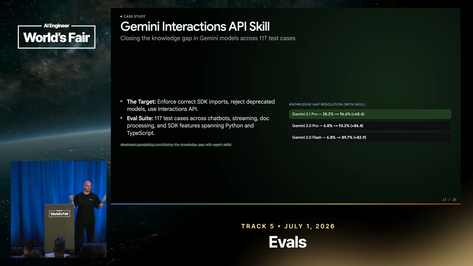 Skill eval structure — prompt, expected checks, agent runner