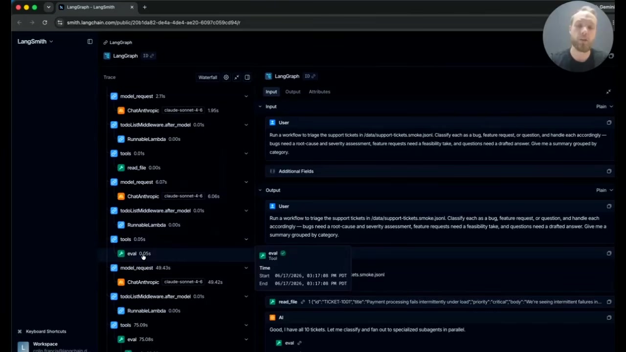 Triage: each ticket gets routed to a specialized sub-agent by class