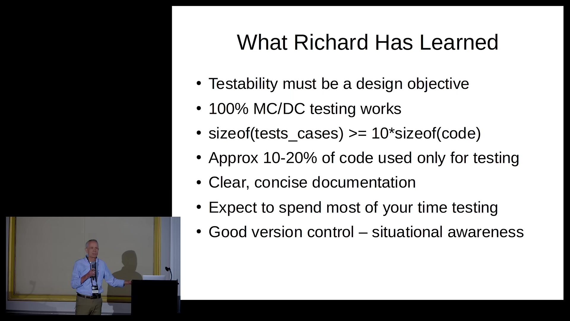 Summary slide of lessons learned