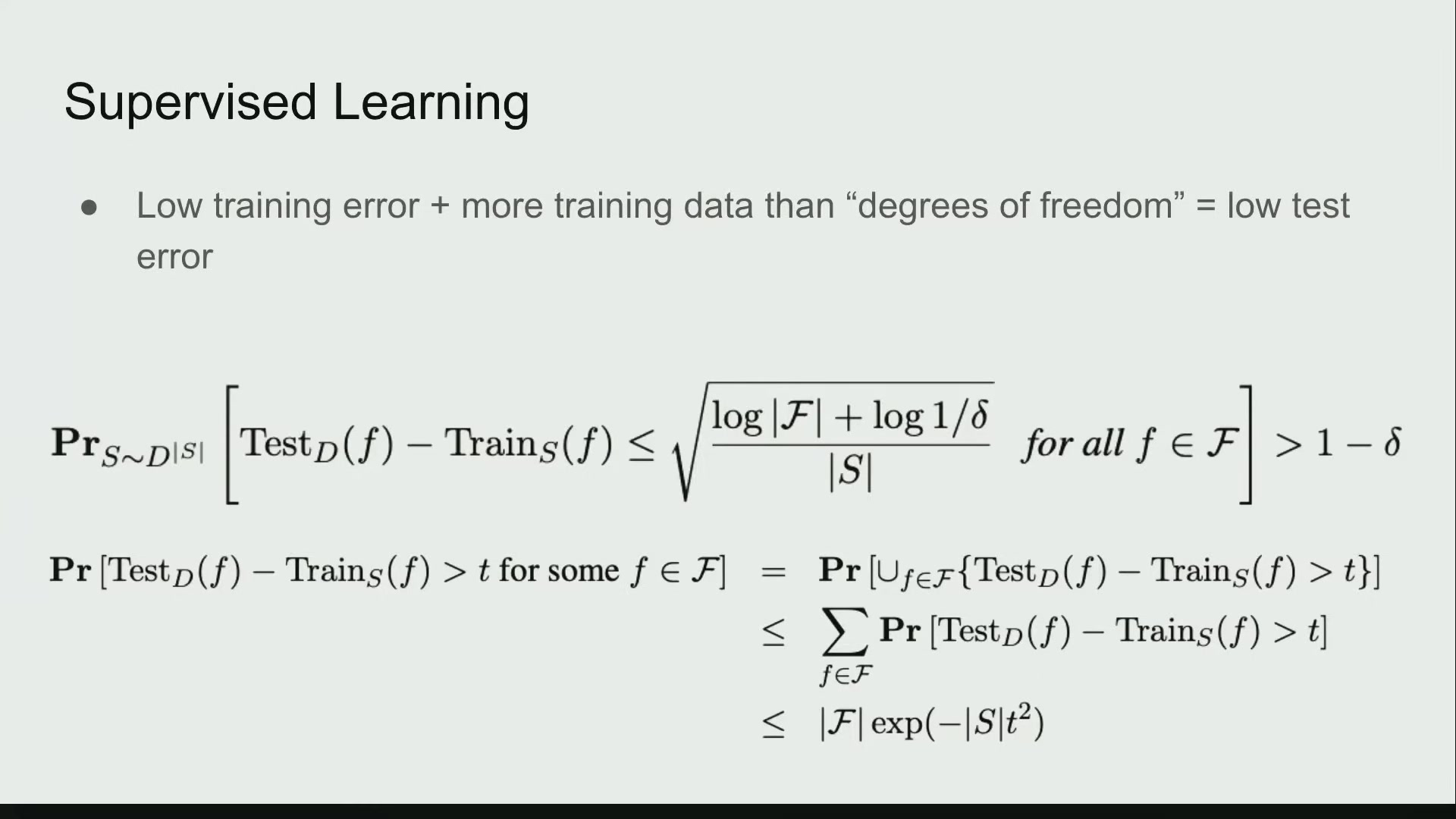Supervised learning guarantee