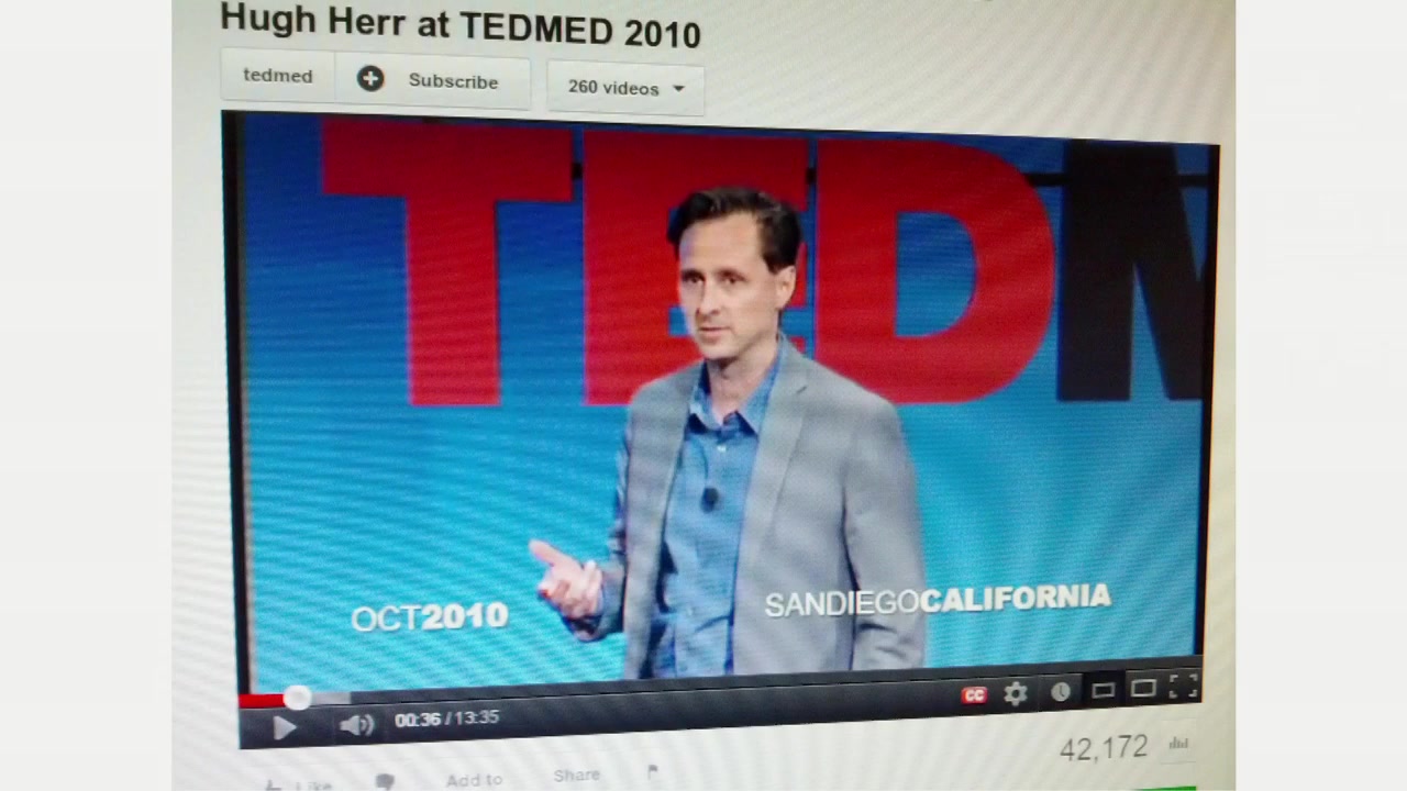 Slide: Hugh Herr at TEDMED 2010