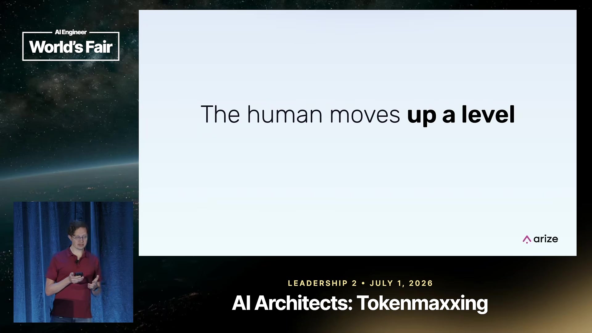 Slide: The human moves up a level