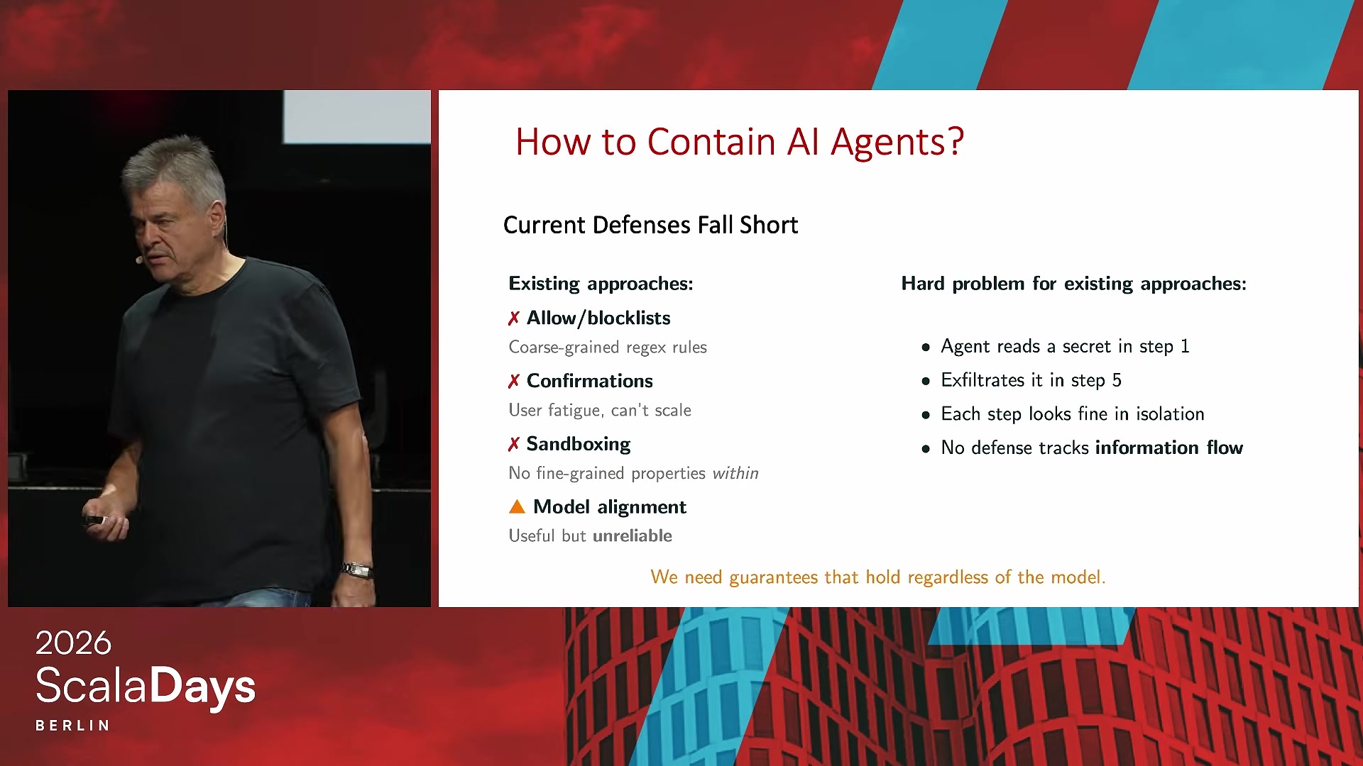 Slide: How to contain AI agents? Current defenses fall short