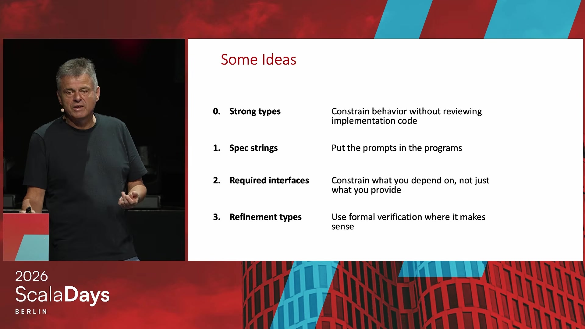Slide: Some ideas. Strong types, spec strings, required interfaces, refinement types